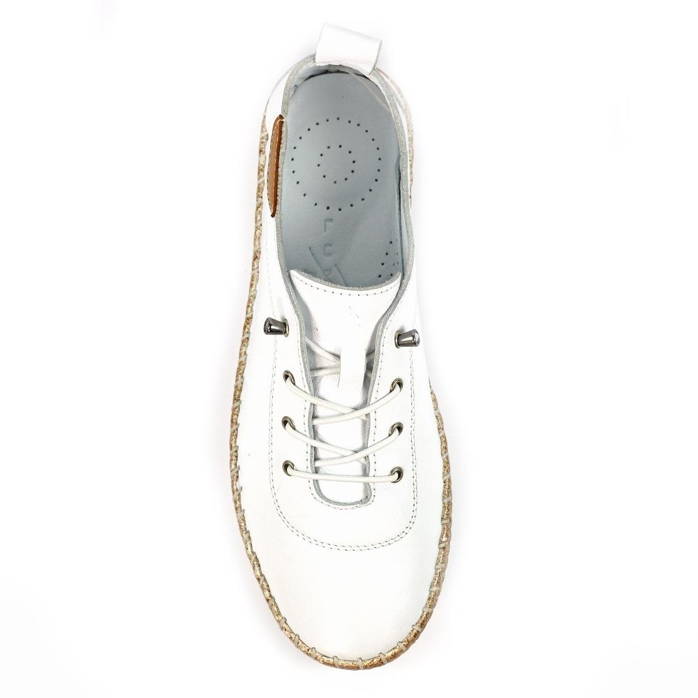 Lunar Womens Evie Leather Plimsoll FLE050