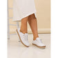 Lunar Womens Evie Leather Plimsoll FLE050