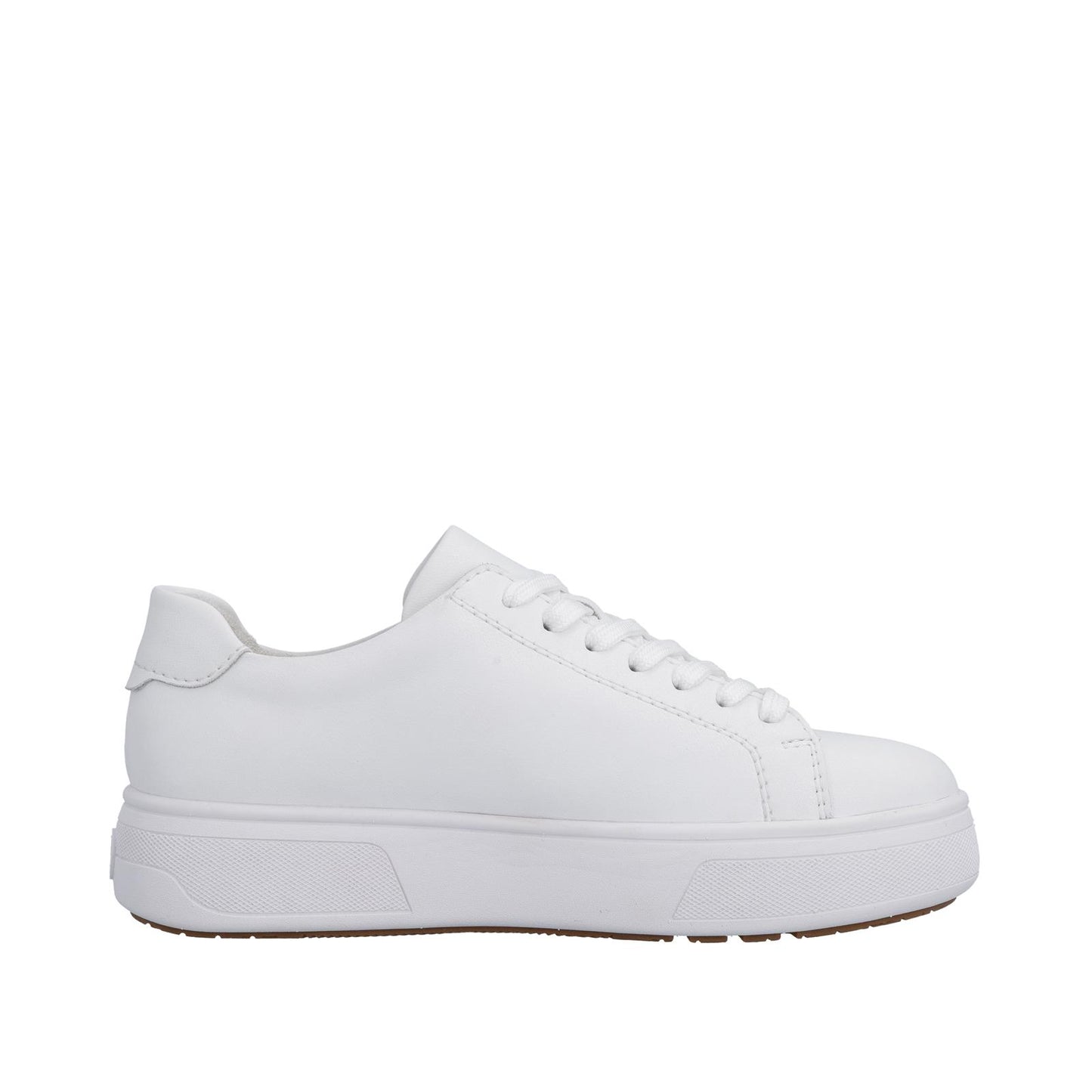 Rieker Womens White Leather Side Zip Trainers M7701-80