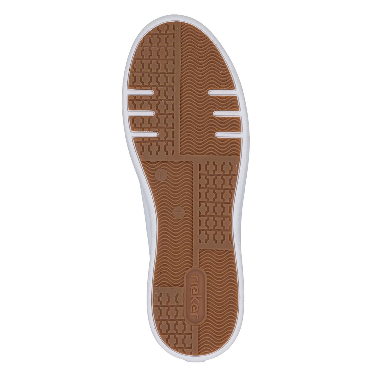 Rieker Womens White Leather Side Zip Trainers M7701-80