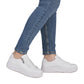 Rieker Womens White Leather Side Zip Trainers M7701-80