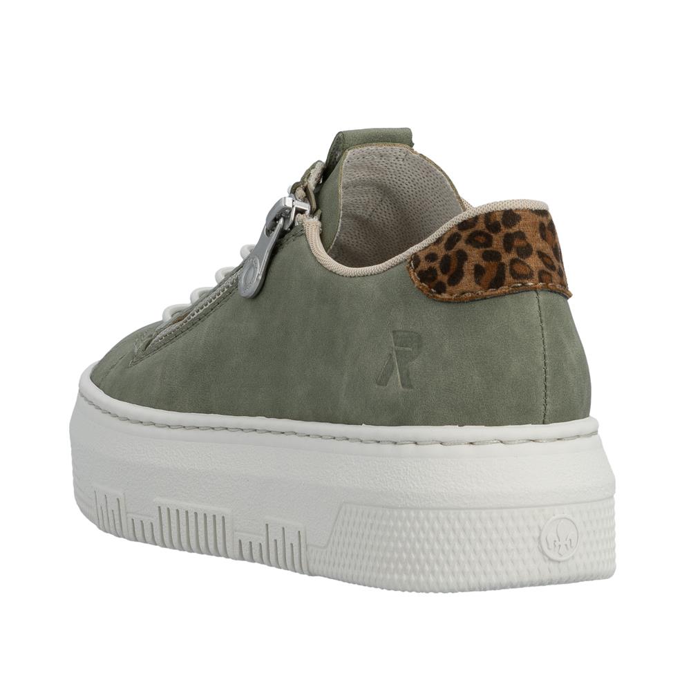 Rieker Womens Lightweight Green Leather Trainer Shoes M1952-52
