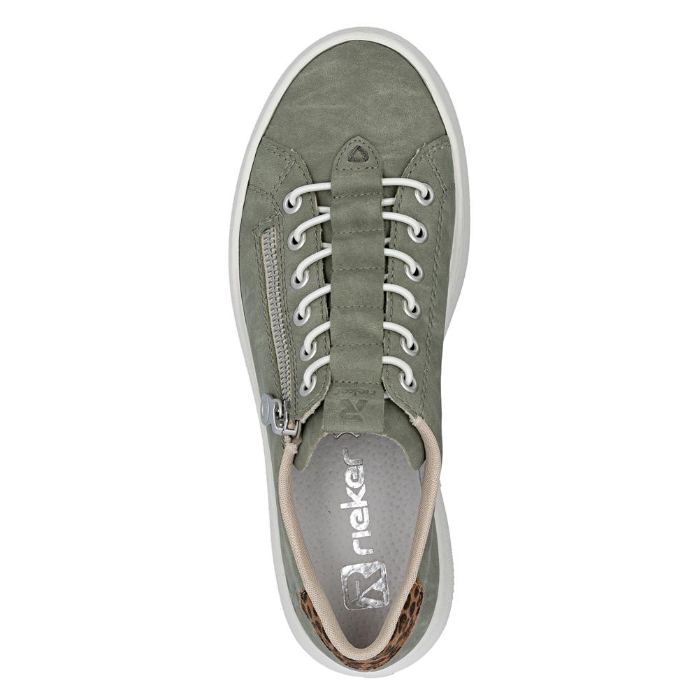 Rieker Womens Lightweight Green Leather Trainer Shoes M1952-52
