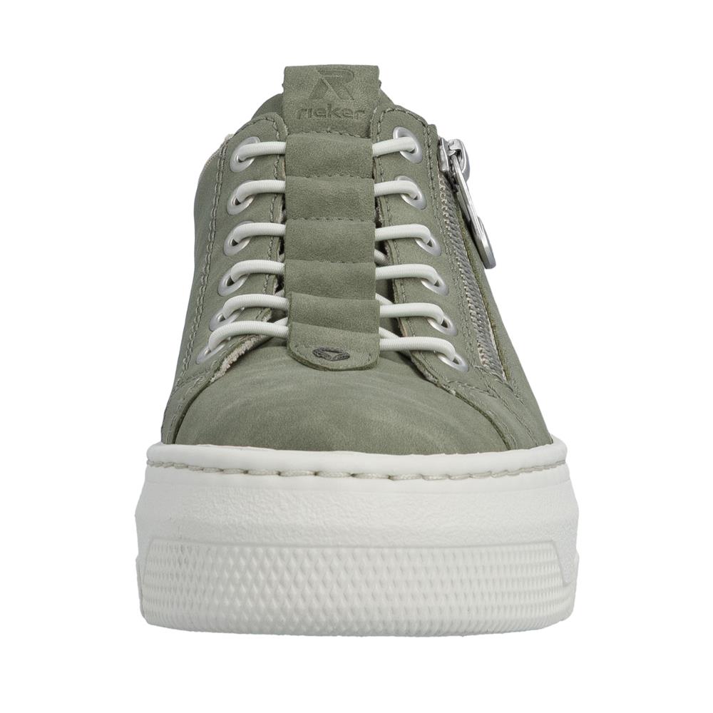 Rieker Womens Lightweight Green Leather Trainer Shoes M1952-52