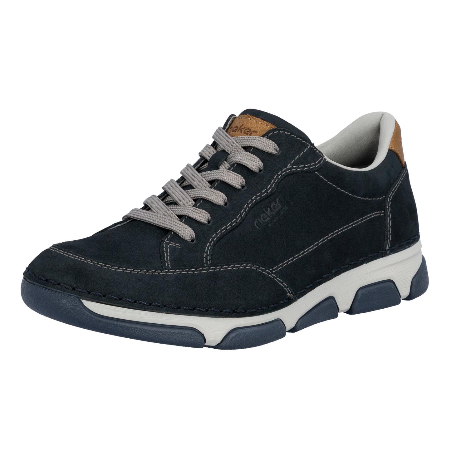 Rieker 15900 Mens Size Zip Casual Trainer Shoes Blue Brown