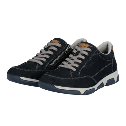 Rieker 15900 Mens Size Zip Casual Trainer Shoes Blue Brown