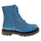 Heavenly Feet Justina 2 Blue Glitter Vegan Ankle Boots