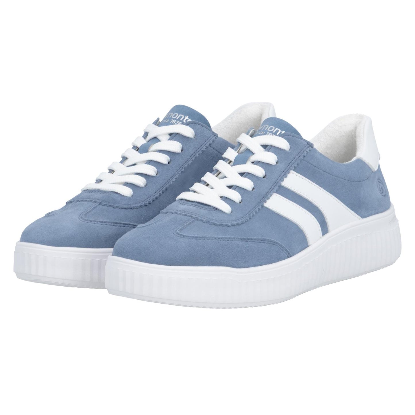 Remonte Womens Blue Suede Trainer Shoes D3E00-14