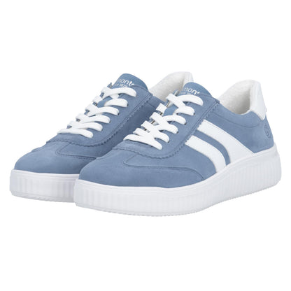 Remonte Womens Blue Suede Trainer Shoes D3E00-14