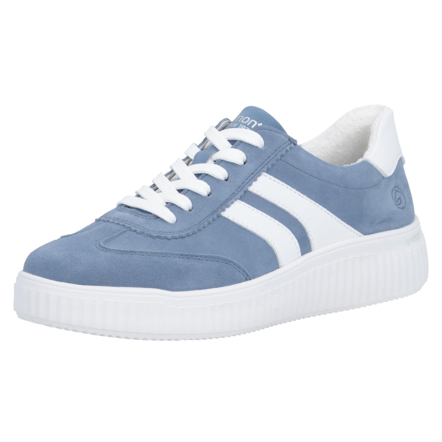 Remonte Womens Blue Suede Trainer Shoes D3E00-14