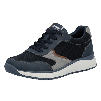 Rieker Mens Casual Trainers Shoes Blue Brown B0606