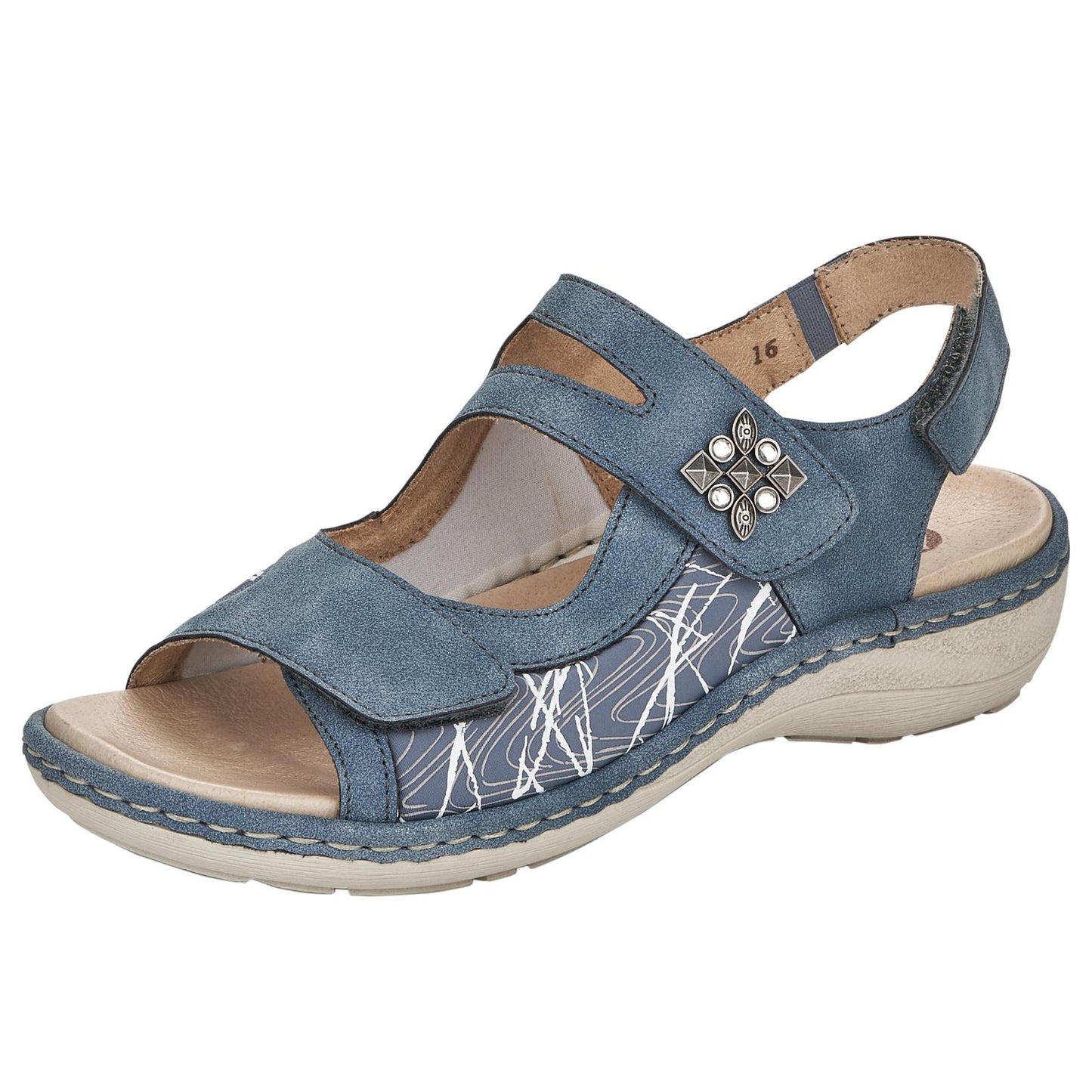 Remonte D7647 Women's Hook And Loop Strap Sandals