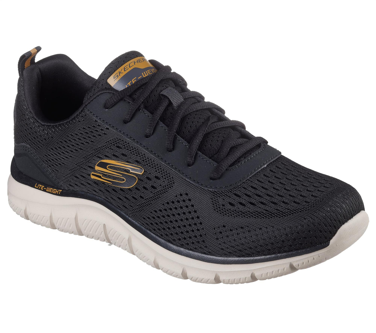 Skechers Mens Black Memory Foam Trainers Track Leshur 232758/BLK