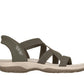 Skechers Womens Slip-Ins Reggae Slim Stretch Flex Olive Vegan Sandals