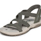 Skechers Womens Slip-Ins Reggae Slim Stretch Flex Olive Vegan Sandals
