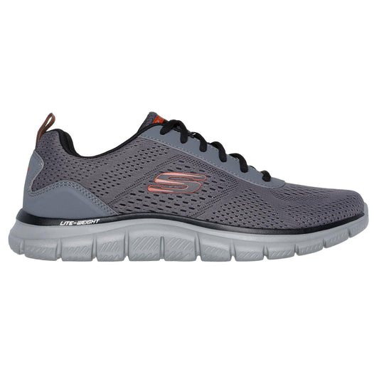 Skechers Mens Charcoal Orange Memory Foam Trainers Track Leshur 232758/CCOR