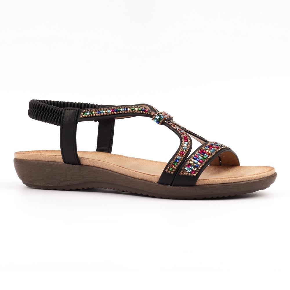 Lunar Women's Novi Multicolour Gemstone Sandals JLH564