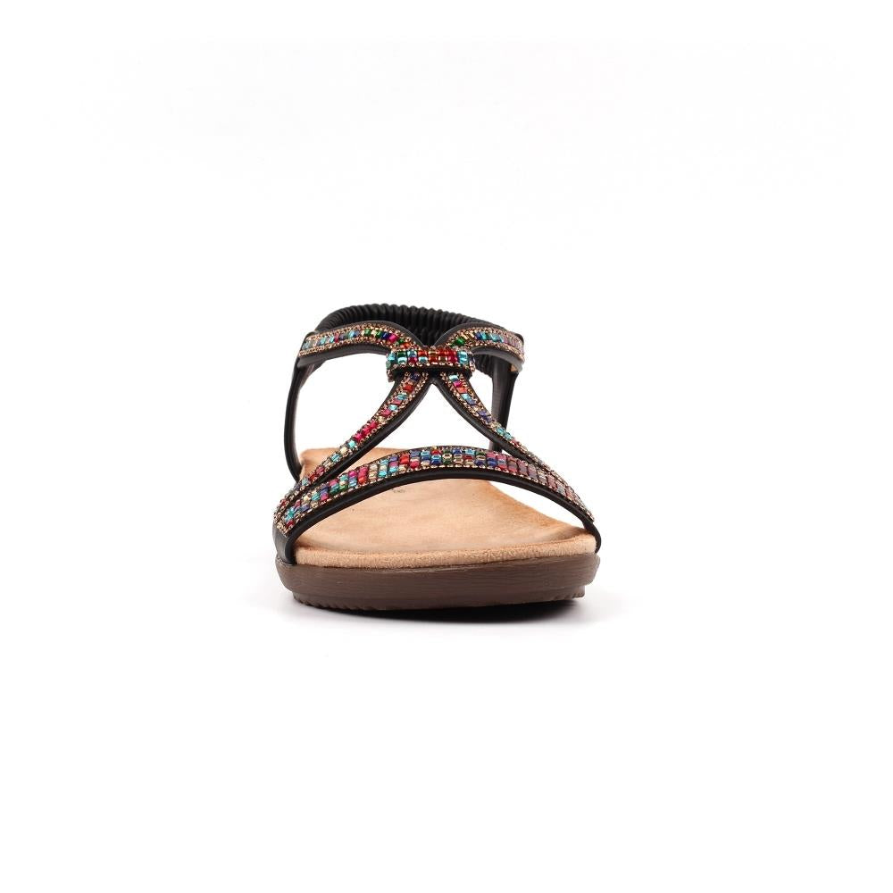 Lunar Women's Novi Multicolour Gemstone Sandals JLH564