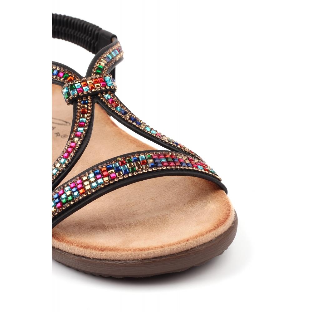 Lunar Women's Novi Multicolour Gemstone Sandals JLH564
