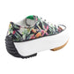 Heavenly Feet Womens Black Floral Platform Lace Up Trainers