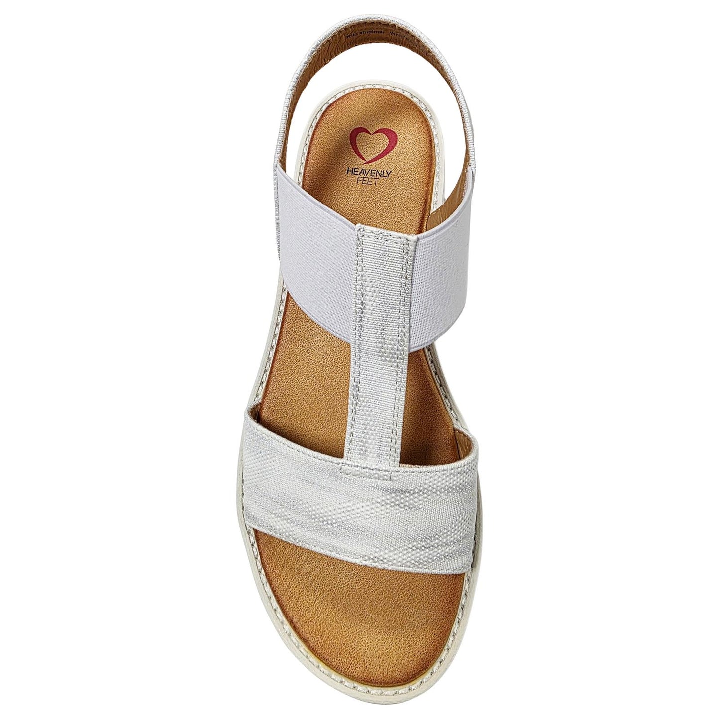 Heavenly Feet Ritz Shimmer Lightweight Vegan Wedge Sandals