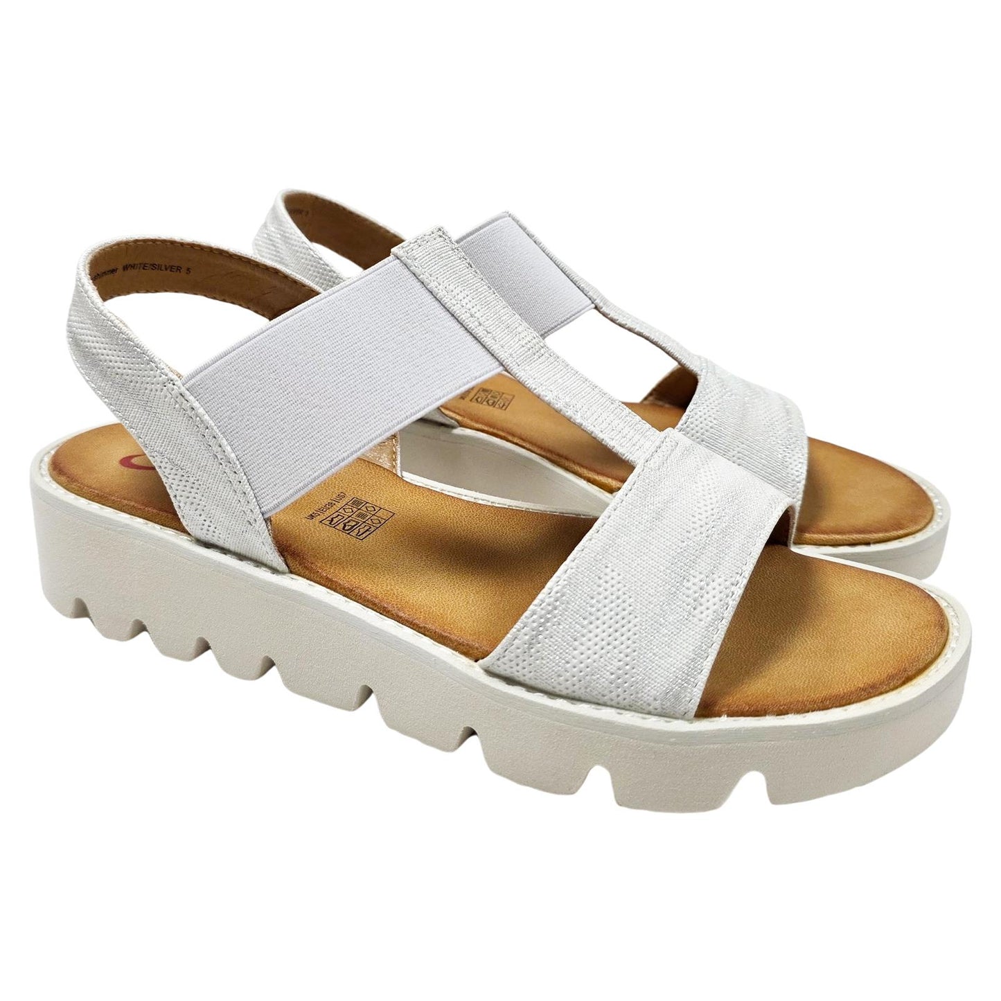 Heavenly Feet Ritz Shimmer Lightweight Vegan Wedge Sandals