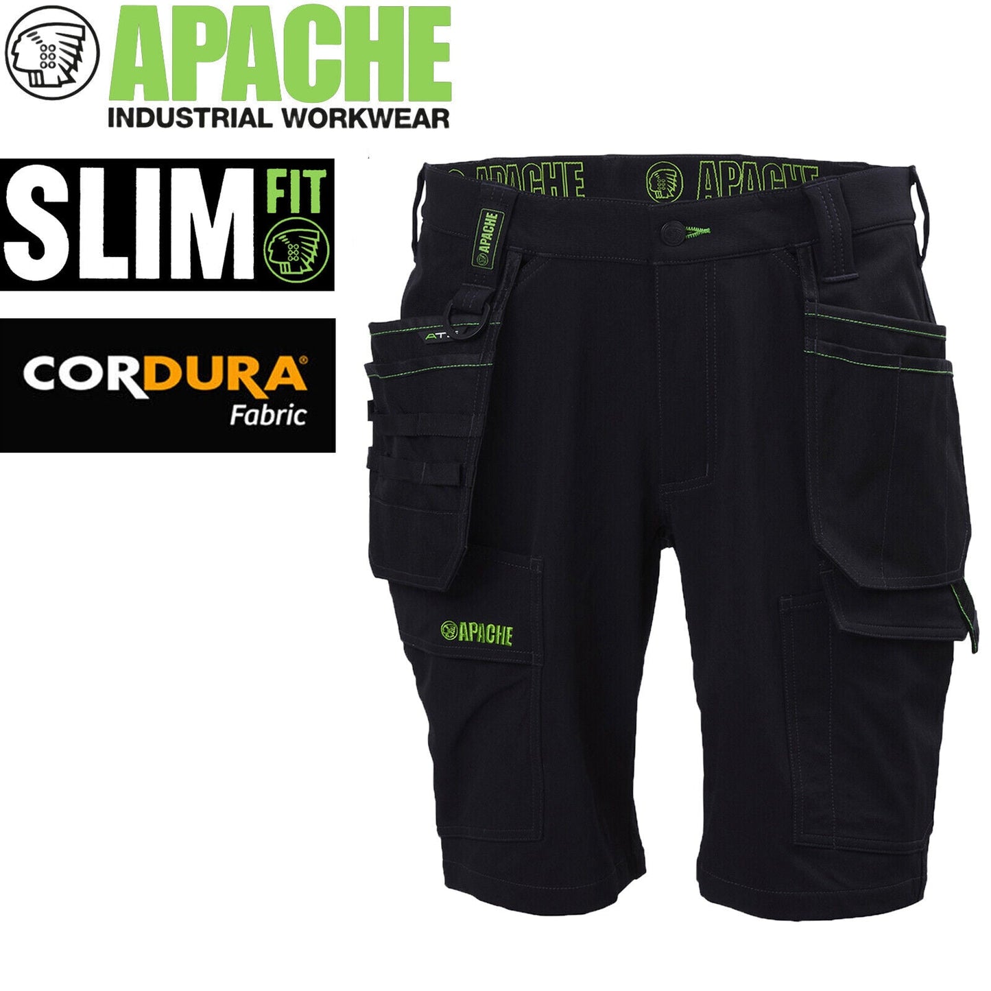 Apache Whistler Slim Fit Stretch Shorts Black