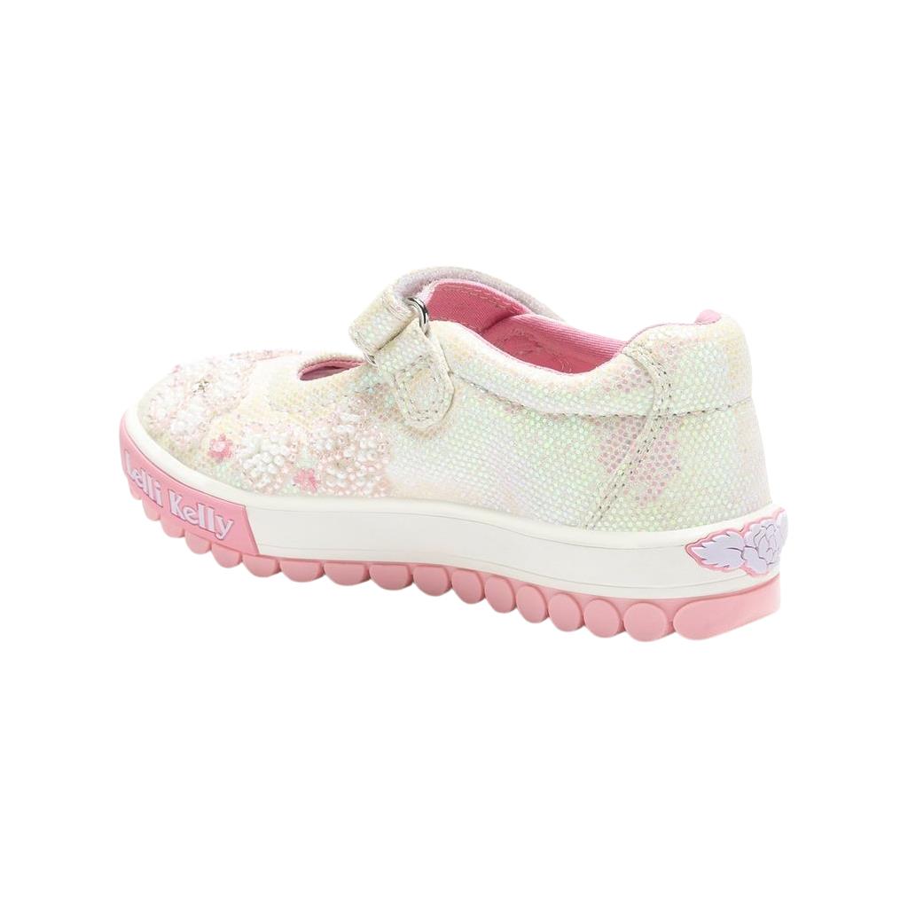 Lelli Kelly LK4924 (BI01) Cressida White Glitter Canvas Shoes