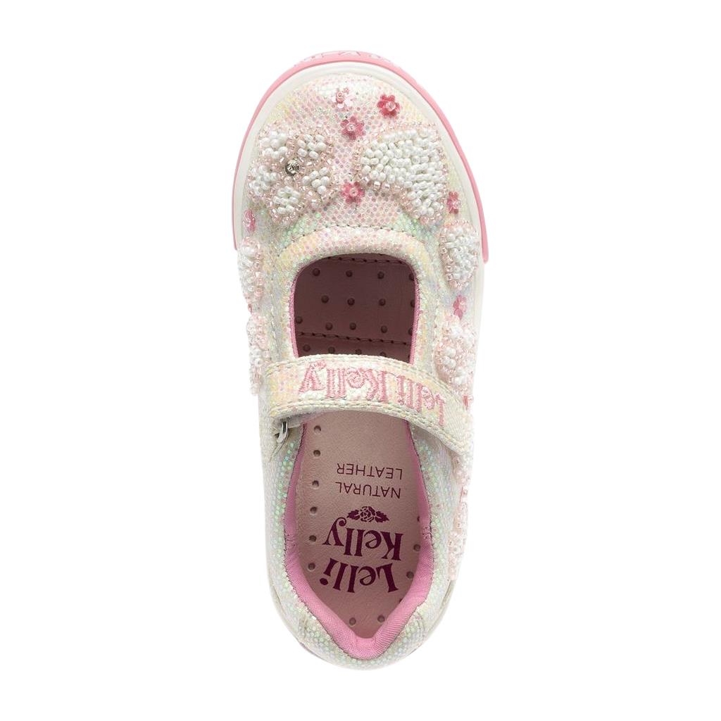 Lelli Kelly LK4924 (BI01) Cressida White Glitter Canvas Shoes