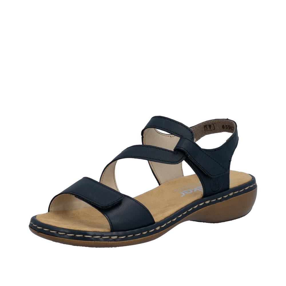 Rieker Womens Blue Leather Sandals 659C7-16