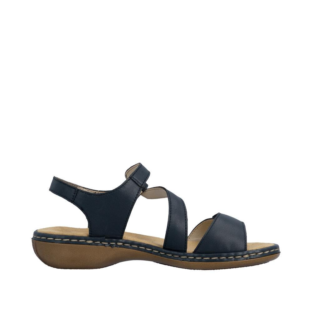 Rieker Womens Blue Leather Sandals 659C7-16