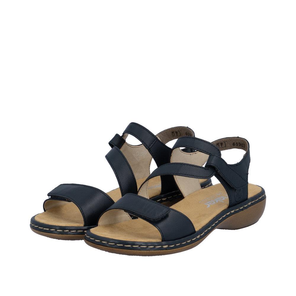 Rieker Womens Blue Leather Sandals 659C7-16