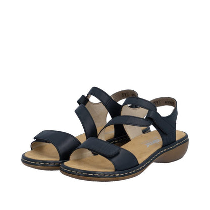 Rieker Womens Blue Leather Sandals 659C7-16