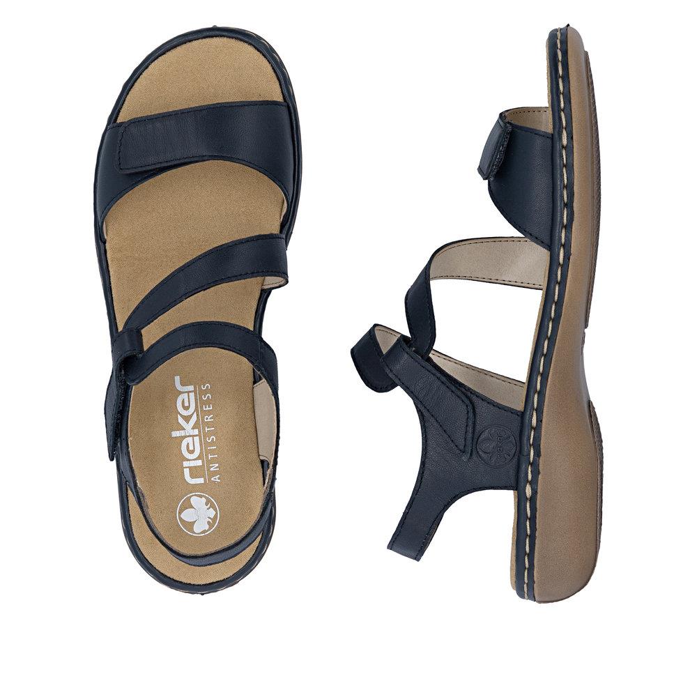 Rieker Womens Blue Leather Sandals 659C7-16