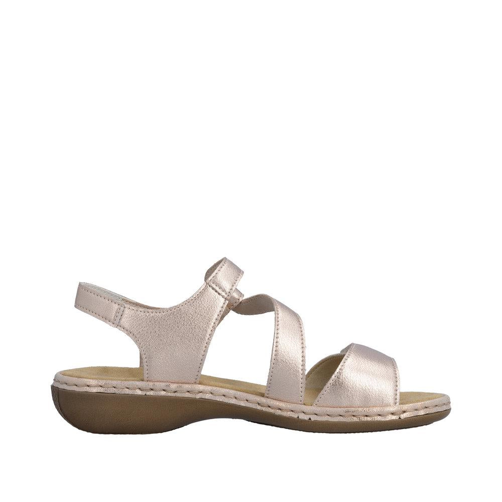 Rieker Womens Metallic Leather Sandals 659C7-89