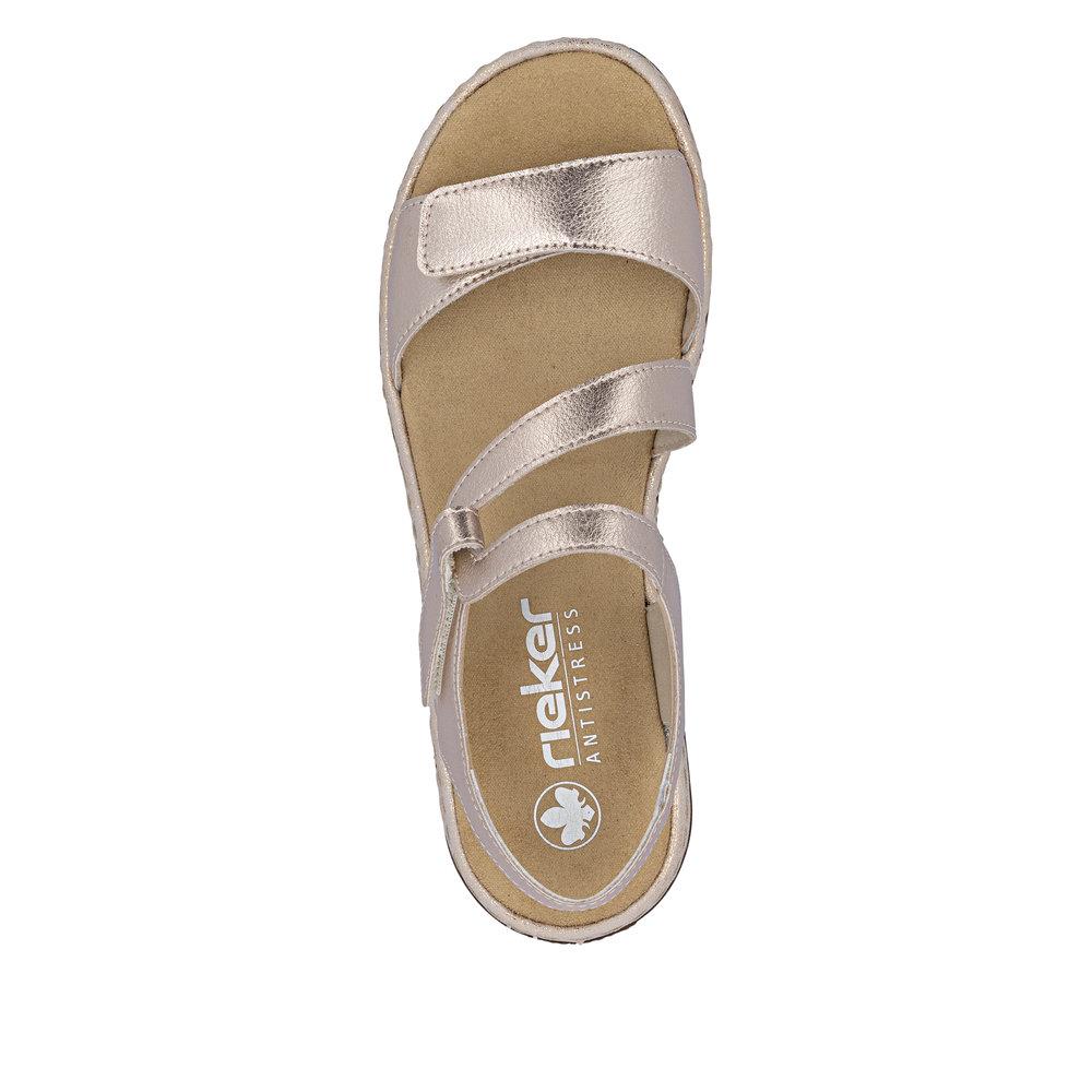Rieker Womens Metallic Leather Sandals 659C7-89