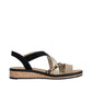 Rieker Womens Wedge Sandals Black Leopard V3663