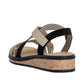 Rieker Womens Wedge Sandals Black Leopard V3663