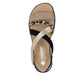 Rieker Womens Wedge Sandals Black Leopard V3663