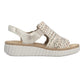 Rieker Women's Wedge Sandals Beige Gold Extra Wide (H) 69276