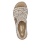 Rieker Women's Wedge Sandals Beige Gold Extra Wide (H) 69276