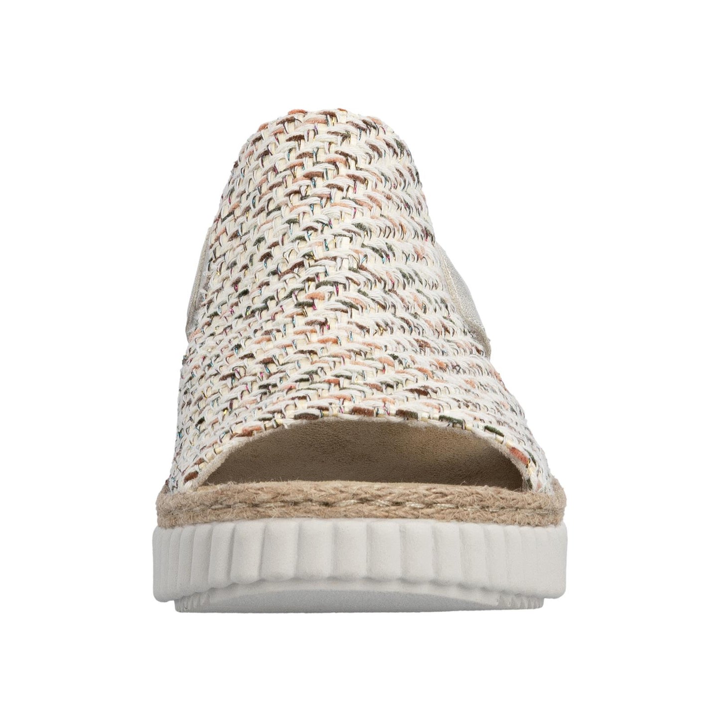 Rieker Women's Wedge Sandals Beige Gold Extra Wide (H) 69276