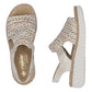 Rieker Women's Wedge Sandals Beige Gold Extra Wide (H) 69276
