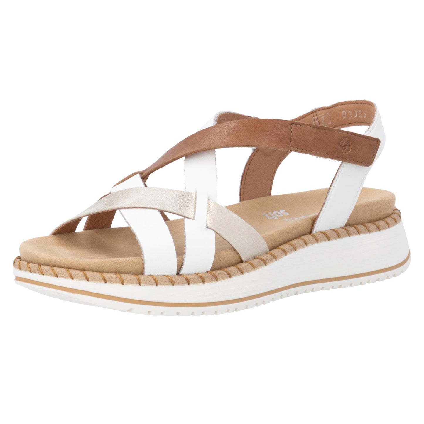 Remonte Women's Sandals D3J53-80 White Brown