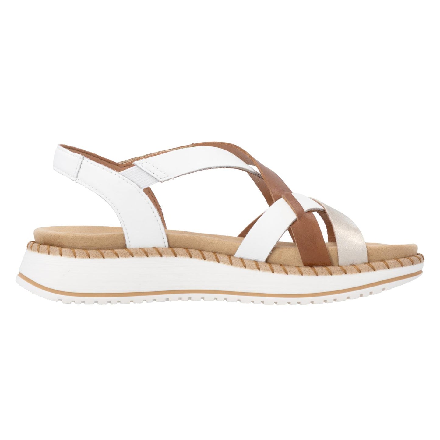 Remonte Women's Sandals D3J53-80 White Brown