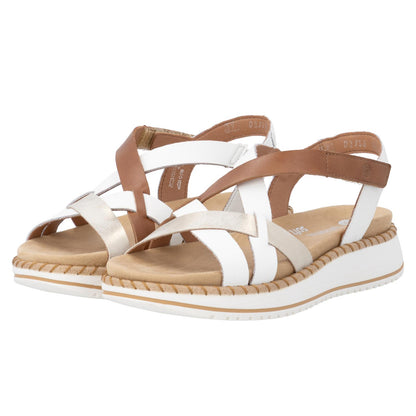 Remonte Women's Sandals D3J53-80 White Brown