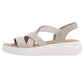 Remonte Women's Wide Fit (H) Wedge Sandals Beige D3L52