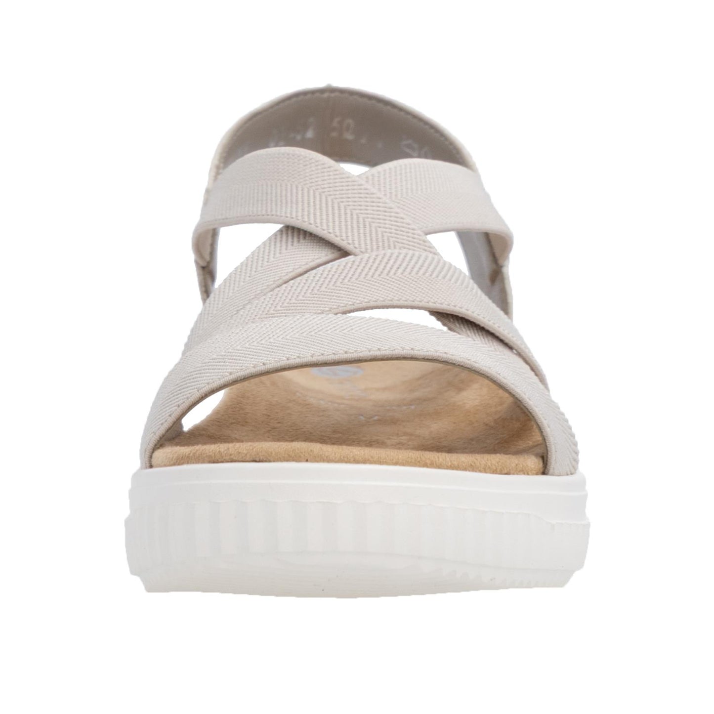 Remonte Women's Wide Fit (H) Wedge Sandals Beige D3L52