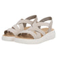 Remonte Women's Wide Fit (H) Wedge Sandals Beige D3L52