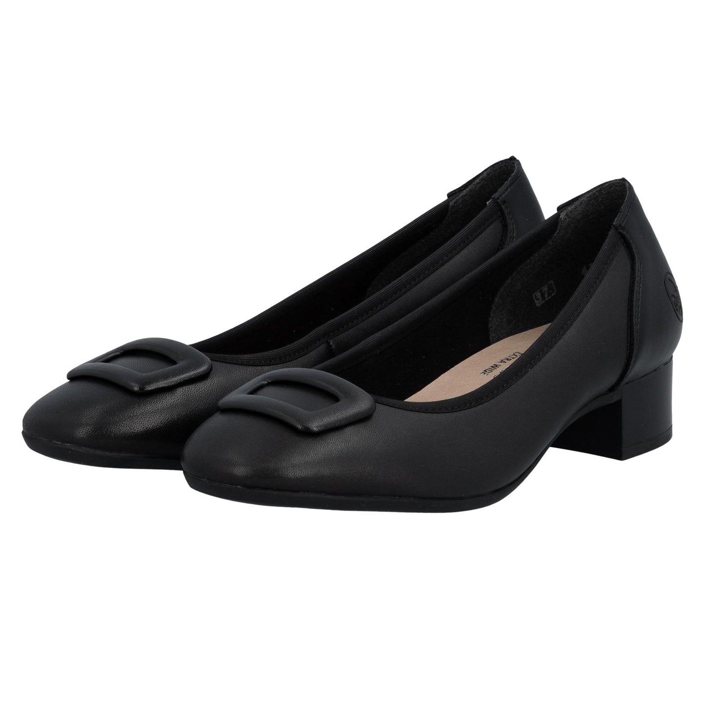 Rieker Women's Black Leather Court Shoes 43453-00